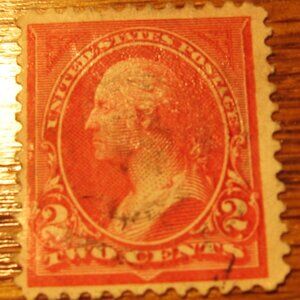 1894 GEORGE WASHINGTON TYPE 1 CARMINE LAKE 2 CENT STAMP